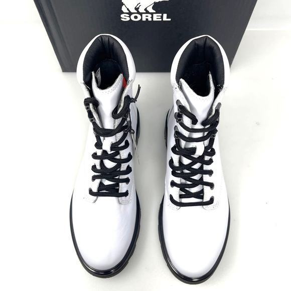 Sorel Lennox Waterproof Lace-Up‎ Boots White and Black Size 9 New Retail $190 - Picture 4 of 9